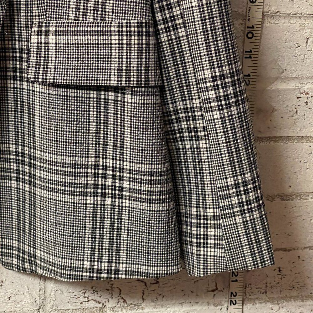 Maison d'Amelie Paris Gingham Black White Plaid Blazer Large - Picture 5 of 13